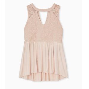NWT Torrid Pink Lace Babydoll Top